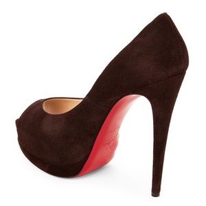 Christian Louboutin Chocolate Suede Palais Royal Pumps Platforms
